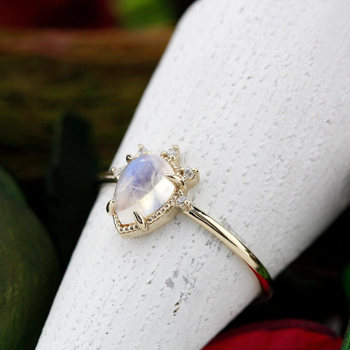 Davie and chiyo moonstone clearance engagement ring