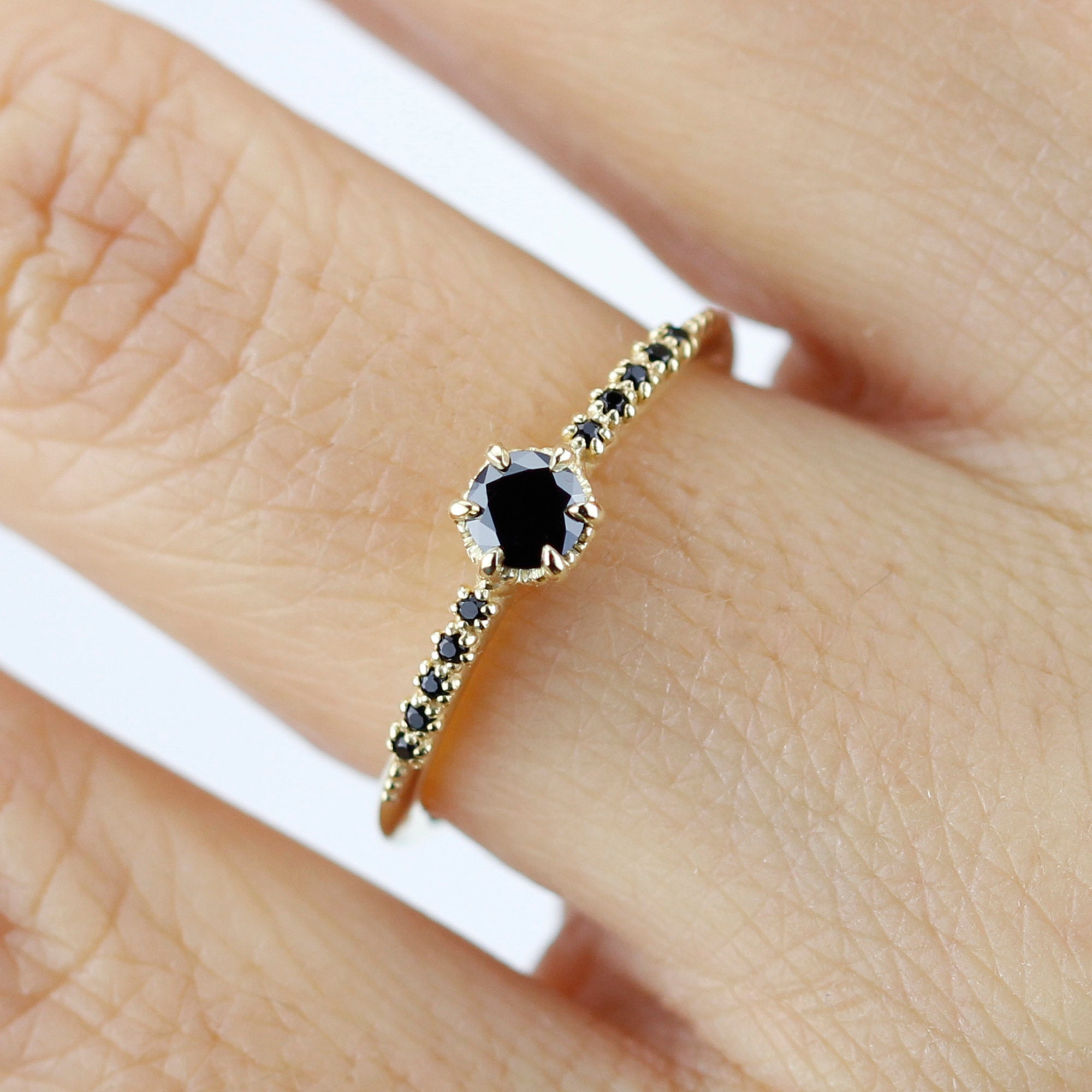 Buy Exclusive Black Diamond Engagement Ring only – NOOI JEWELRY
