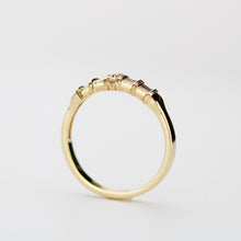 Load image into Gallery viewer, 18K Gold Men’s Engagement Ring with Black Diamond &amp; Hand-Engraved Detailing