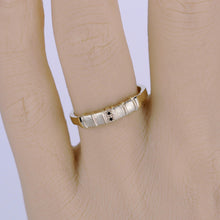 Load image into Gallery viewer, 18K Gold Men’s Engagement Ring with Black Diamond &amp; Hand-Engraved Detailing