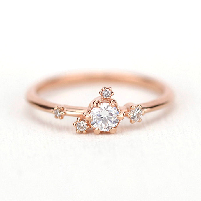 Simple Engagement Ring, Engagement Ring Gold Diamond, Delicate Engagement  Ring, Dainty Engagement Ring, Minimalist Engagement Ring R 298WD 