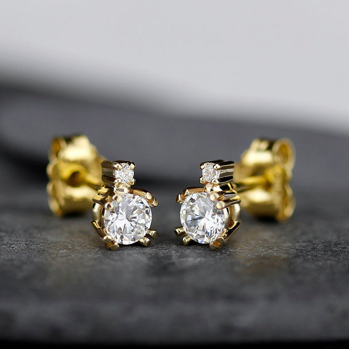 Glitz and Love Simple Pearl Wedding Earrings