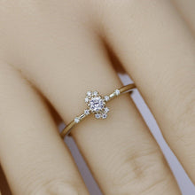 Load image into Gallery viewer, dainty engagement ring simple diamonds | small diamond cluster ring - NOOI JEWELRY