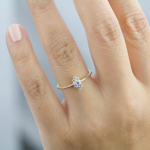 Diamond cluster engagement ring unique - NOOI JEWELRY