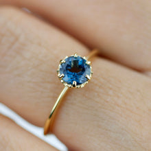 Load image into Gallery viewer, simple solitaire engagement ring London blue topaz - NOOI JEWELRY