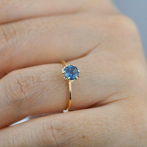 simple solitaire engagement ring London blue topaz - NOOI JEWELRY