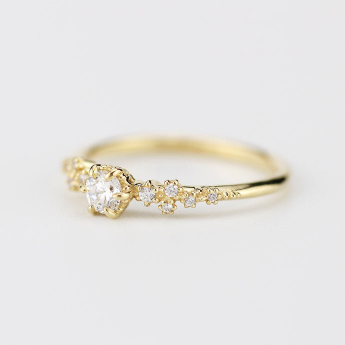 Simple Engagement Ring, Engagement Ring Gold Diamond, Delicate Engagement  Ring, Dainty Engagement Ring, Minimalist Engagement Ring R 298WD 