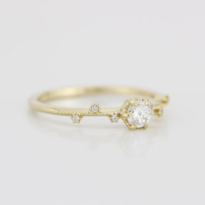 Unique diamond engagement ring, white diamond engagement ring | R334WD - NOOI JEWELRY