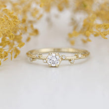 Load image into Gallery viewer, Unique diamond engagement ring, white diamond engagement ring | R334WD - NOOI JEWELRY