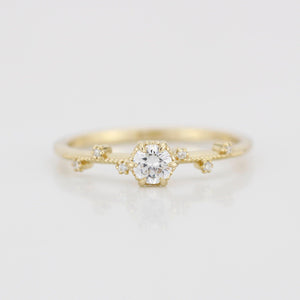Unique diamond engagement ring, white diamond engagement ring | R334WD - NOOI JEWELRY