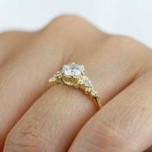 Load image into Gallery viewer, Round moissanite engagement ring, moissanite vintage engagement ring | R270MOIS