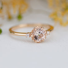 Load image into Gallery viewer, Morganite engagement ring, Champagne morganite, peach morganite ring | R255MO