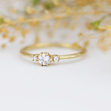 Load image into Gallery viewer, Three stone engagement ring, simple ring, diamond ring, dainty ring | R 364WD